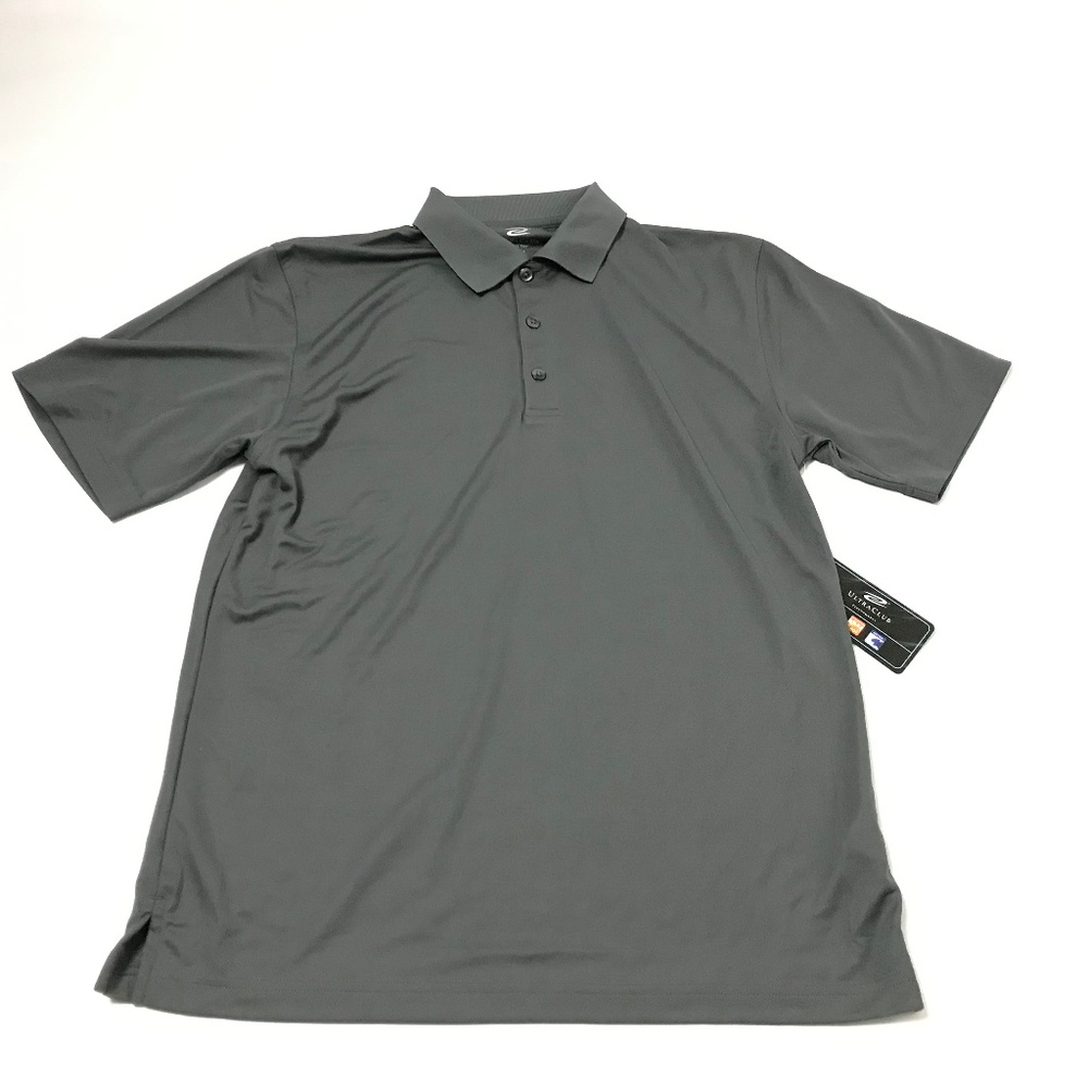 Ultra Club Men's Polo Shirt Cool & Dry Gray Size M